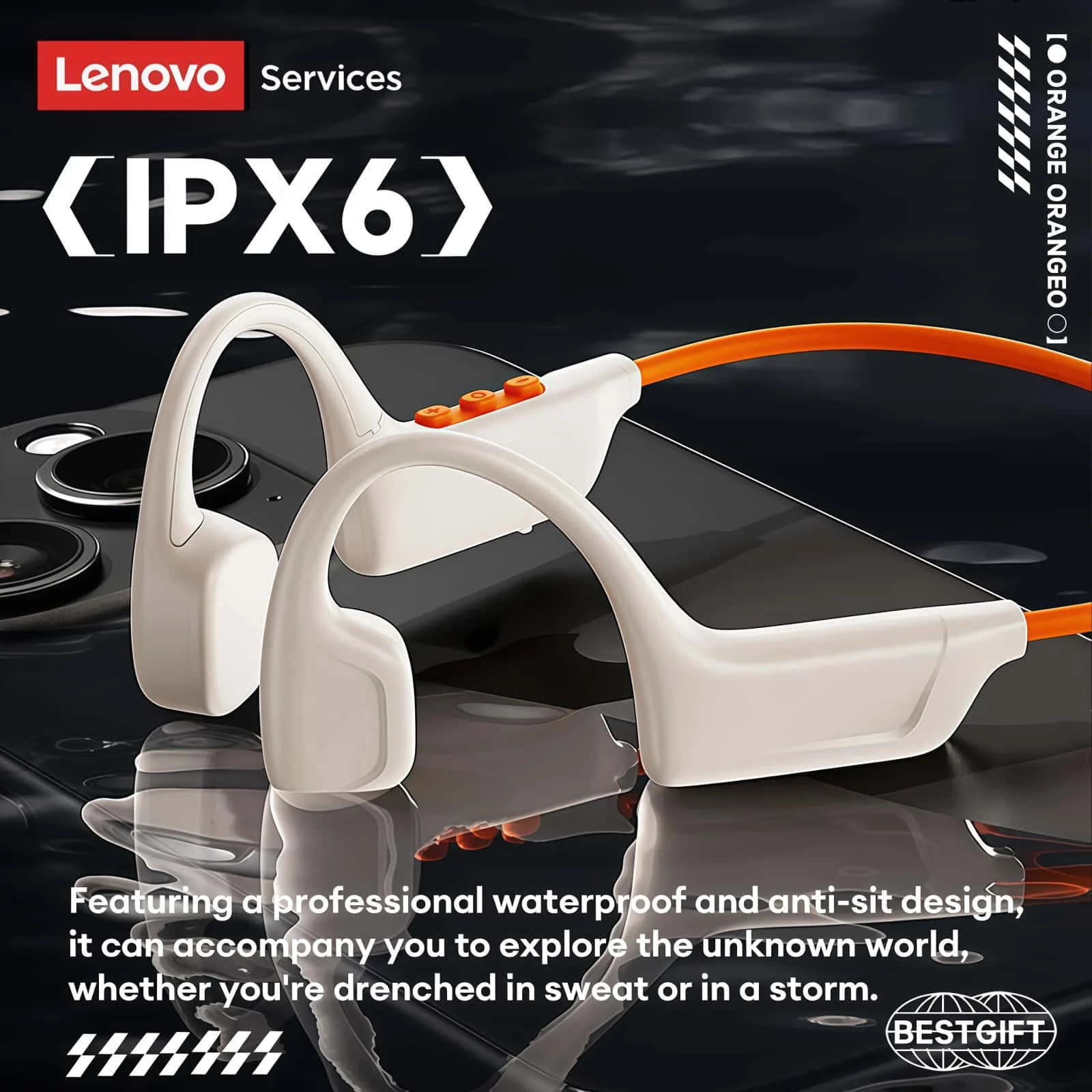 Lenovo S102 Earphones Bone Con - Bone Conduction Running Headphones review and price