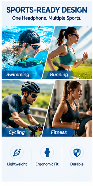 IP68 Waterproof Swimming Bone  - Bone Conduction Running Headphones review and price