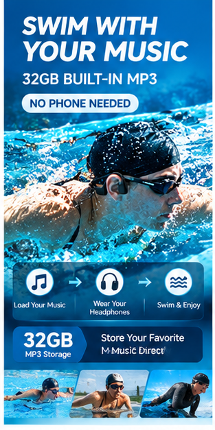 IP68 Waterproof Swimming Bone  - Bone Conduction Running Headphones review and price