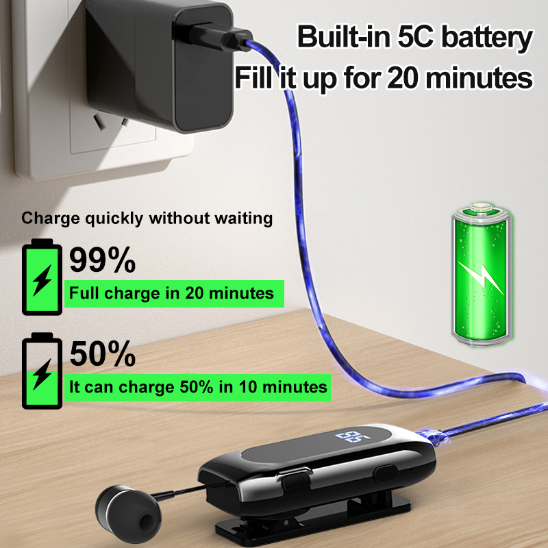 K55 Lapel Bluetooth Headset Li - Type C Wired Earphones With Mic review and price